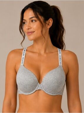 Victoria's Secret T-Shirt Push-Up Full Coverage Bra Gray 38D